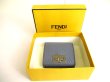 Photo12: FENDI Peekaboo Gray Leather Palladium Plated Square Coin purse #9629