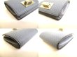 Photo7: FENDI Peekaboo Gray Leather Palladium Plated Square Coin purse #9629