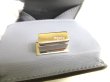 Photo9: FENDI Peekaboo Gray Leather Palladium Plated Square Coin purse #9629