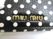 Photo10: miumiu Black Madras Leather Dot Pattern Trifold Wallet Compact Wallet #9636