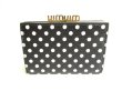 Photo2: miumiu Black Madras Leather Dot Pattern Trifold Wallet Compact Wallet #9636