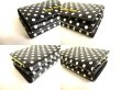 Photo7: miumiu Black Madras Leather Dot Pattern Trifold Wallet Compact Wallet #9636