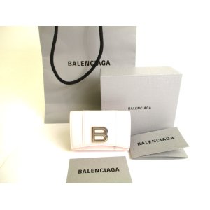 Photo: BALENCIAGA HOURGLASS Light Pink Leather Trifold Mini Wallet #9641