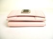 Photo5: BALENCIAGA HOURGLASS Light Pink Leather Trifold Mini Wallet #9641