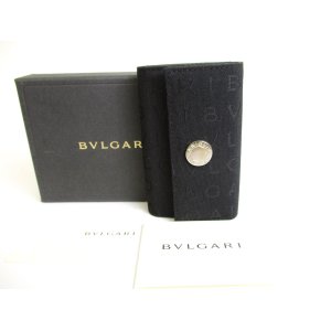 Photo: BVLGARI Black Canvas Leather Logo Mania 6 Pics Key Cases #9642