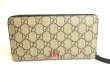 Photo2: GUCCI GG Coating Canvas PVC Leather Wolf Motif Round Zip Wallet #9644