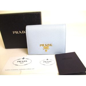 Photo: PRADA Saffiano Multicolor Leather Bifold Wallet Compact Wallet #9662