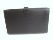 Photo2: CELINE Black Grained Leather Large Strap Wallet Long Wallet #9663