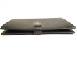 Photo6: CELINE Black Grained Leather Large Strap Wallet Long Wallet #9663