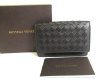 Photo1: BOTTEGA VENETA Intrecciato Black Leather Business Card Holder #9664