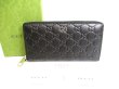 Photo1: GUCCI Guccissima Black Leather Round Zip Long Wallet #9668