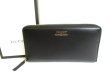 Photo1: GUCCI Vintage Logo Motif Black Leather Round Zip Long Wallet #9669