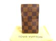 Photo1: LOUIS VUITTON Damier Brown Leather Cigarette Case Tabacco Case #9672