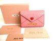 Photo1: miumiu Rose Pink Madras Leather Trifold Wallet Compact Wallet #9673