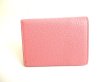 Photo2: miumiu Rose Pink Madras Leather Trifold Wallet Compact Wallet #9673