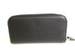 Photo2: PRADA Saffiano Black Leather Zip Around 6 Pics Key Cases #9674