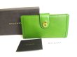 Photo1: BVLGARI Olive Green Leather Gold H/W Flap Long Wallet #9677