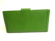 Photo2: BVLGARI Olive Green Leather Gold H/W Flap Long Wallet #9677