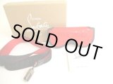 Photo: Christian Louboutin Red Rubber Black Leather Glasses Case w/Strap #9678