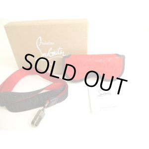 Photo: Christian Louboutin Red Rubber Black Leather Glasses Case w/Strap #9678