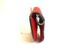 Photo3: Christian Louboutin Red Rubber Black Leather Glasses Case w/Strap #9678