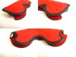 Photo7: Christian Louboutin Red Rubber Black Leather Glasses Case w/Strap #9678