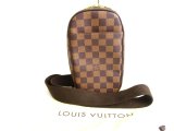 Photo: LOUIS VUITTON Special Order Damier Brown Leather Belt Bag Gange #9680