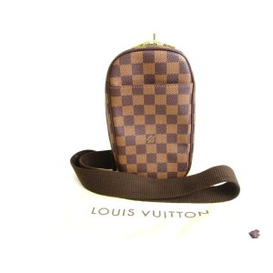 Photo: LOUIS VUITTON Special Order Damier Brown Leather Belt Bag Gange #9680