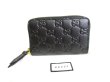 Photo1: GUCCI Guccissima Black Leather Round Zip Coin Purse #9685