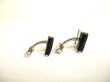 Photo3: LOUIS VUITTON Damier Graphite Steel Black Leather Cufflinks Cuffs #9686