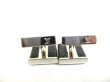 Photo8: LOUIS VUITTON Damier Graphite Steel Black Leather Cufflinks Cuffs #9686