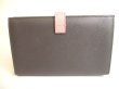 Photo2: CELINE Dark Gray Grained Leather Large Strap Wallet Long Wallet #9688