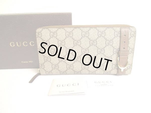 Photo1: GUCCI GG Coating Canvas PVC Leather Round Zip Wallet #9695