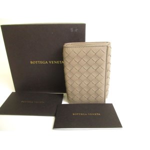 Photo: BOTTEGA VENETA Intrecciato Beige Leather Trifold Wallet Compact Wallet #9696