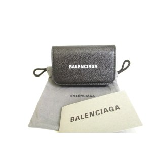 Photo: BALENCIAGA Black Leather Card Holder Accordeon Hold #9698