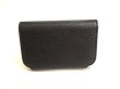 Photo2: BALENCIAGA Black Leather Card Holder Accordeon Hold #9698