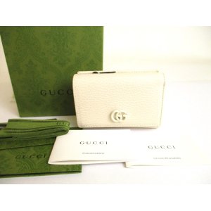 Photo: GUCCI GG Marmont Cream White Leather Trifold Wallet #9700