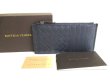 Photo1: BOTTEGA VENETA Intrecciato Navy Blue Leather Coin Purse Card Holder #9705