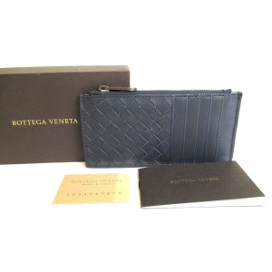 Photo: BOTTEGA VENETA Intrecciato Navy Blue Leather Coin Purse Card Holder #9705