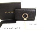 Photo: BVLGARI Black Leather Logo Clip 6 Pics Key Cases #9706