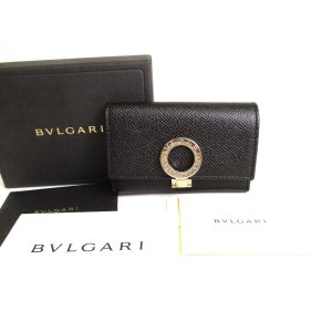 Photo: BVLGARI Black Leather Logo Clip 6 Pics Key Cases #9706