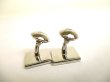 Photo5: LOUIS VUITTON Silver Metal Cuffs Cufflinks Damier #9712