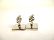 Photo6: LOUIS VUITTON Silver Metal Cuffs Cufflinks Damier #9712