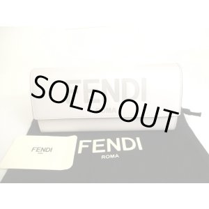 Photo: FENDI ROMA Gray Leather Flap Long Wallet Continental Wallet #9719