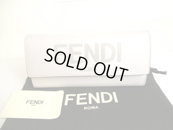Photo1: FENDI ROMA Gray Leather Flap Long Wallet Continental Wallet #9719