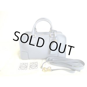 Photo: LOEWE Light Blue Calf Leather Hand Bag Purse W/Strap Amazona 28 #9720