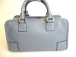 Photo2: LOEWE Light Blue Calf Leather Hand Bag Purse W/Strap Amazona 28 #9720