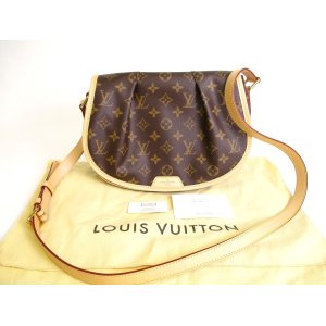 Photo: LOUIS VUITTON Monogram Brown Leather Crossbody Bag Menil Montan PM #9721