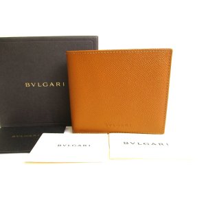 Photo: BVLGARI Brown Leather Classico Bifold Wallet Compact Wallet #9728