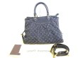 Photo1: LOUIS VUITTON Monogram Black Denim Hand Bag w/Strap Neo Cabby GM #9734